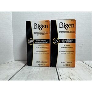 Bigen Permanent Powder Hair Color 59-Oriental Black - 0.21 oz. 2 Boxes